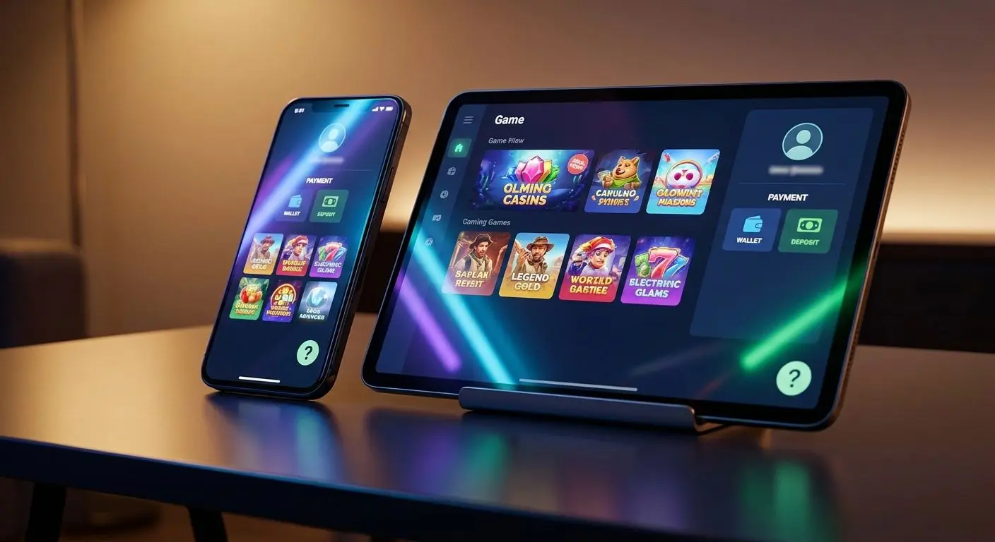 Mobile gaming interface on smartphone and tablet