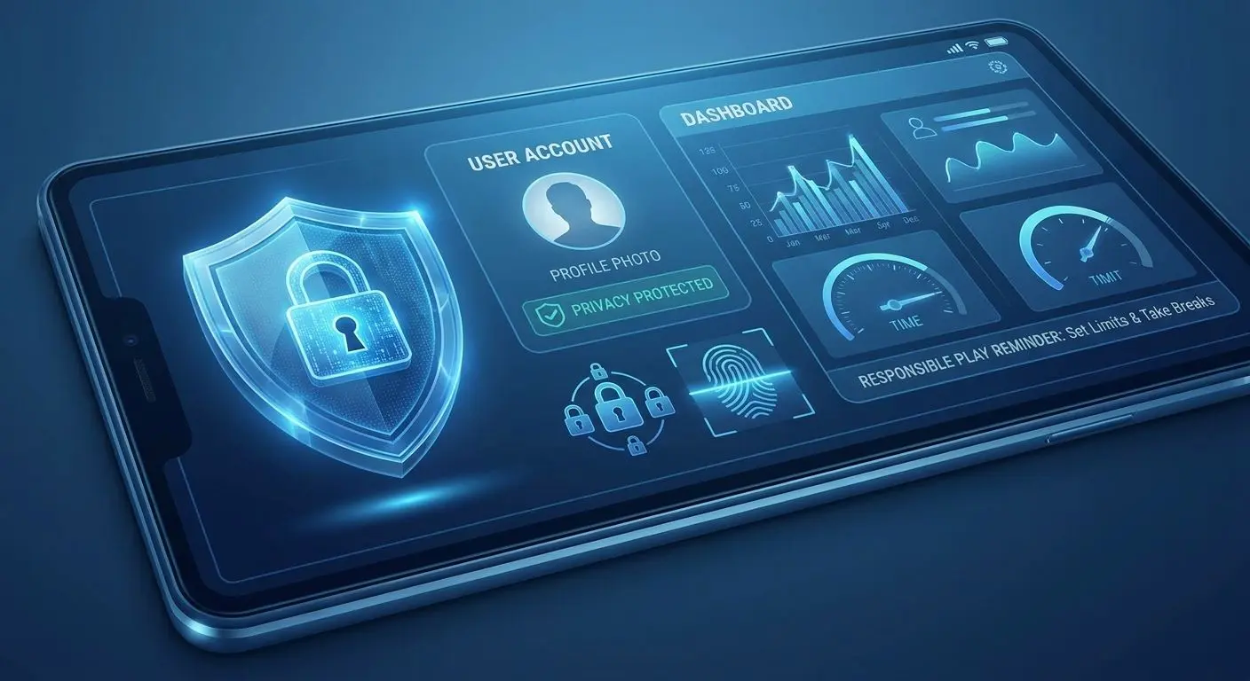 Secure account and responsible play dashboard illustration