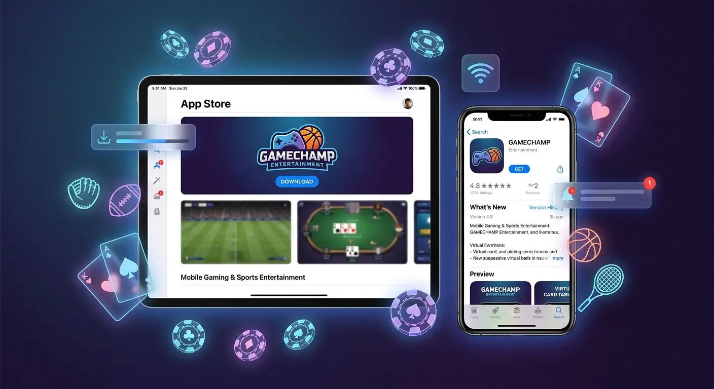 iPhone and iPad showing app download screen for Spinbet style mobile application