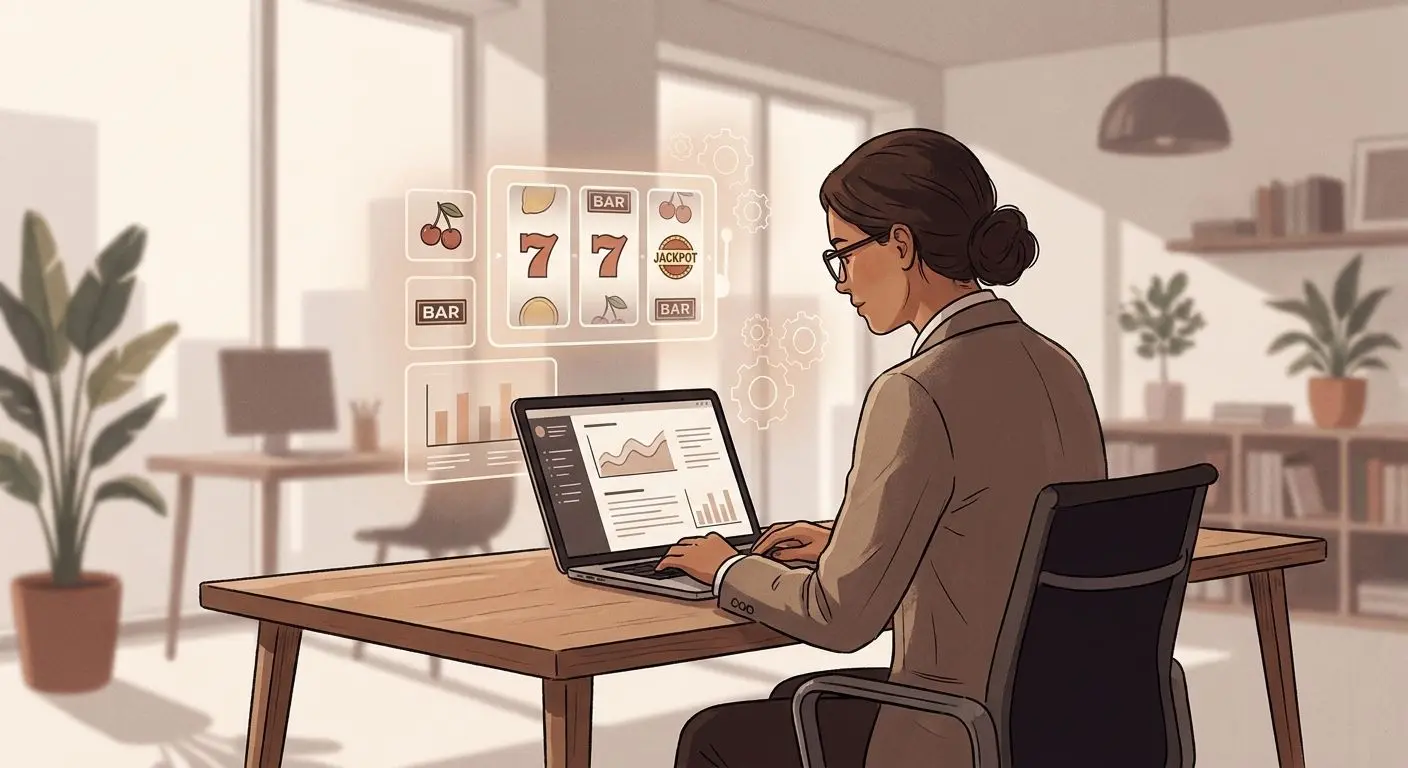 Fictional iGaming content expert reviewing a slot interface