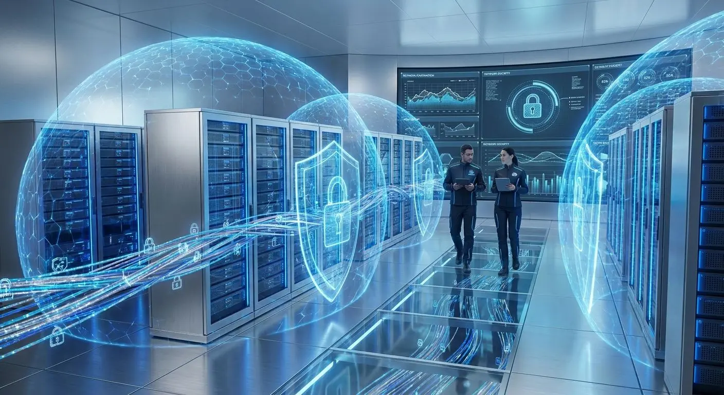 Digital security infrastructure with servers and shields