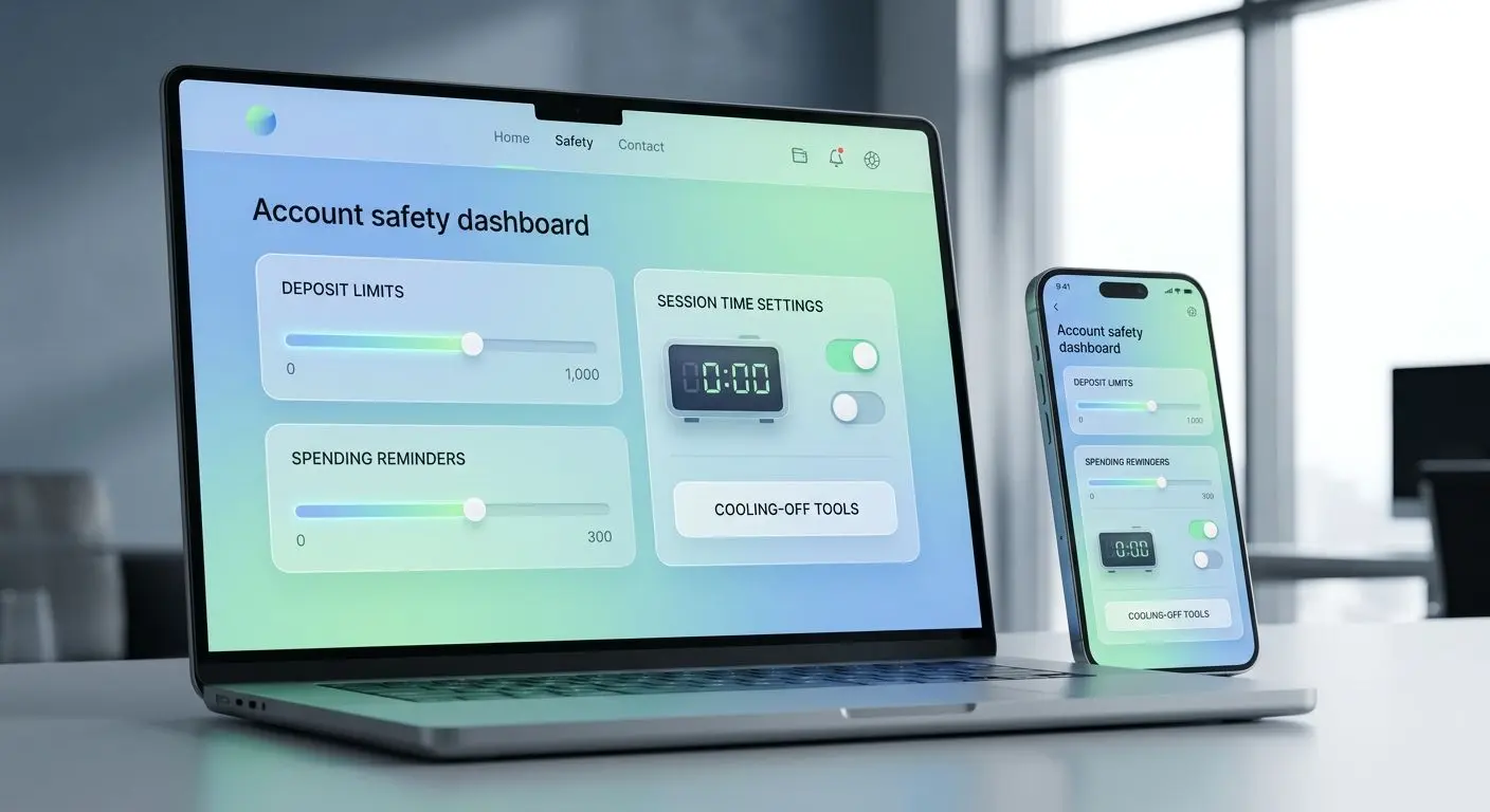 Account limit settings with sliders for safer play control