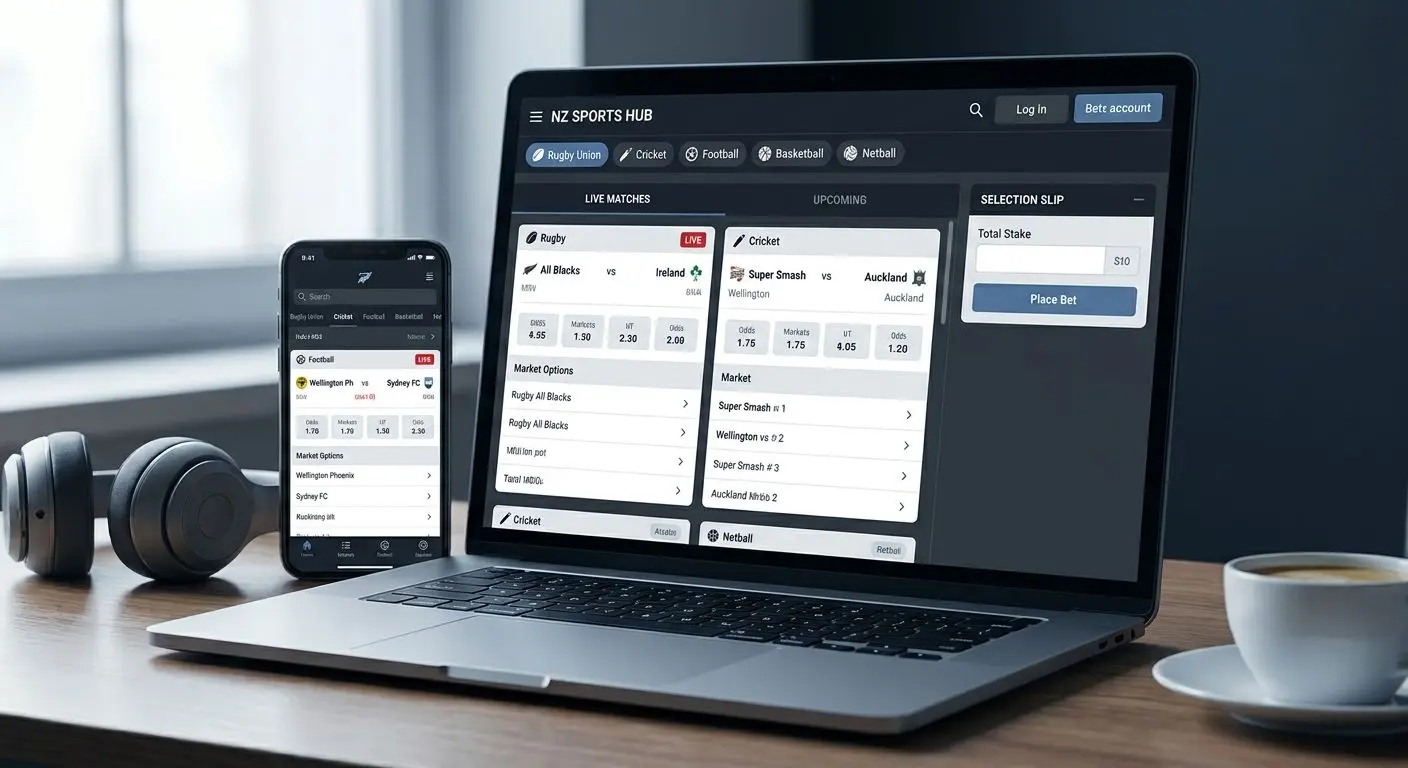 SpinBet Sports Interface Overview Sports interface with market panels for New Zealand players