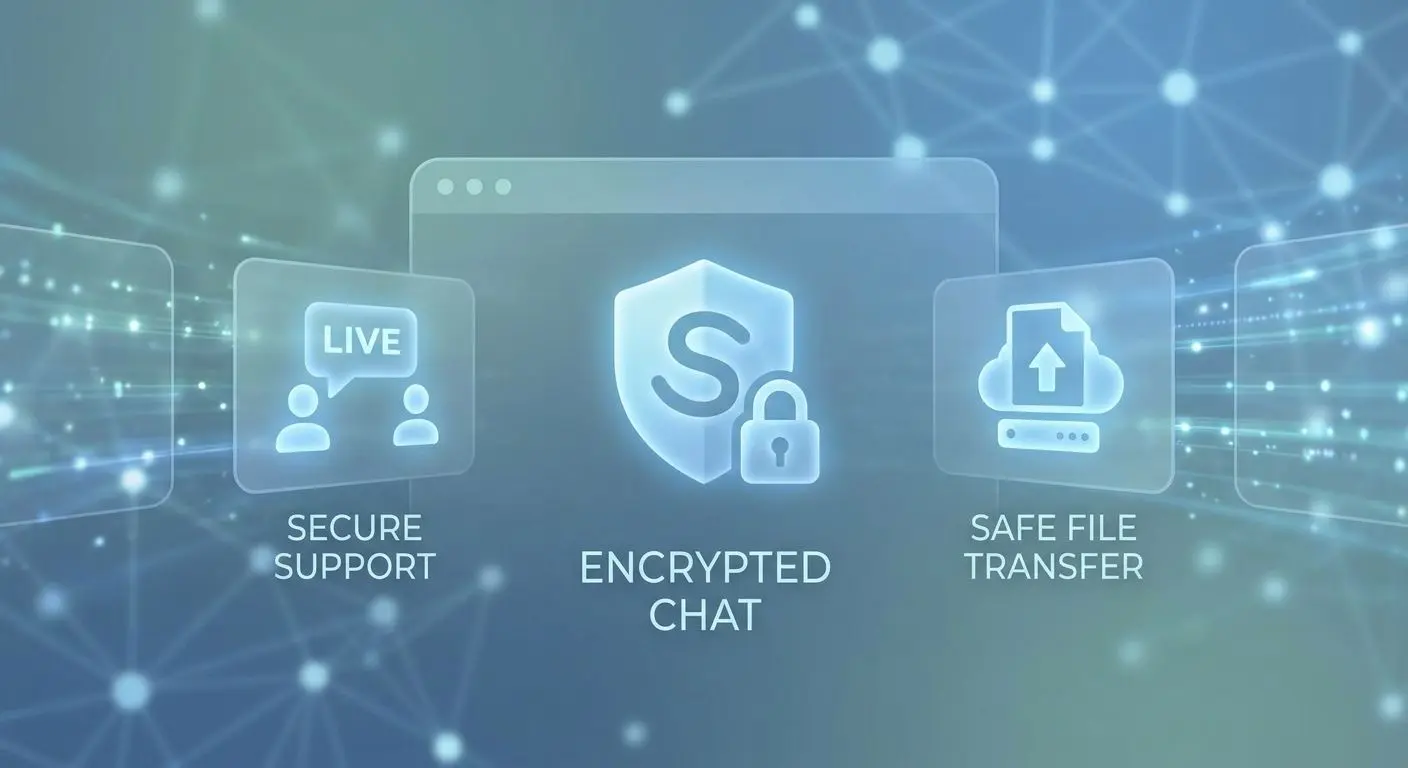 Support chat and security shield for account help